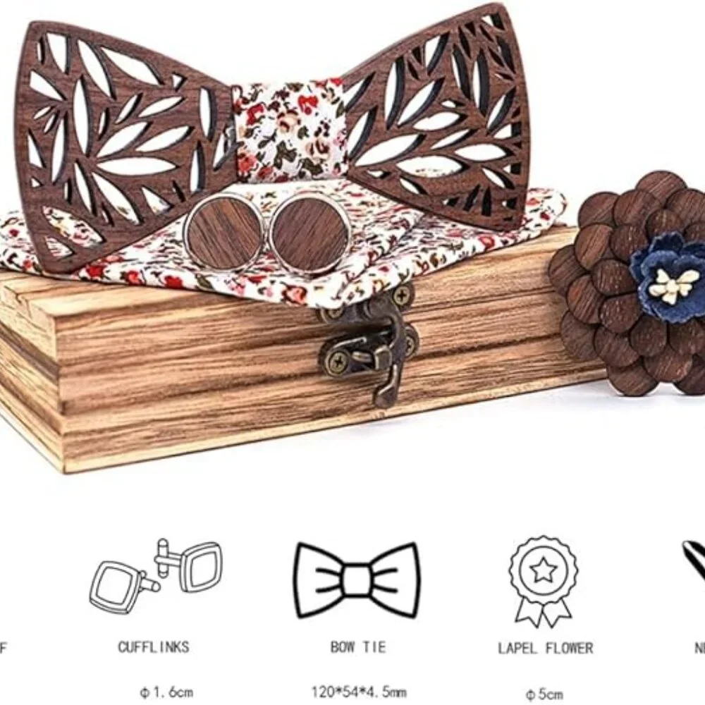 Wooden Men's Bow Tie
